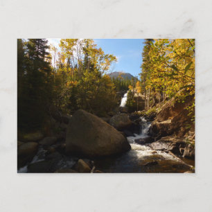 Postal Cascada Alberta en Otoño en Montañas Rocosas