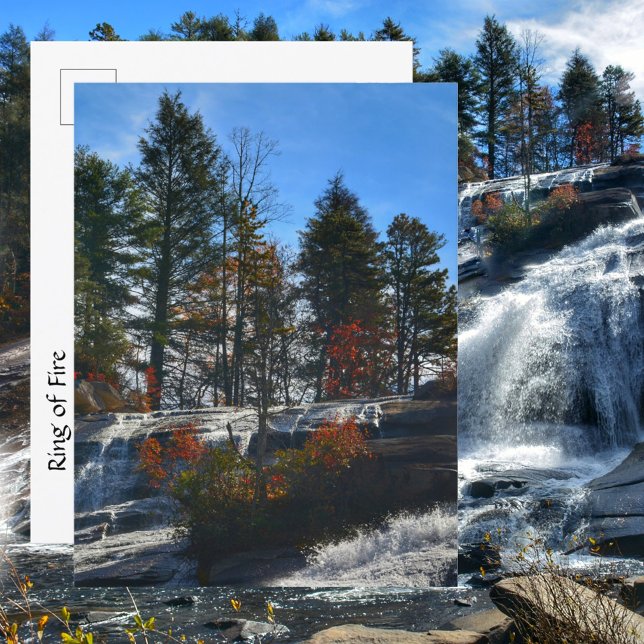 Postal Cascada Alta de Autumn Waterfall Fotografía NC (Subido por el creador)