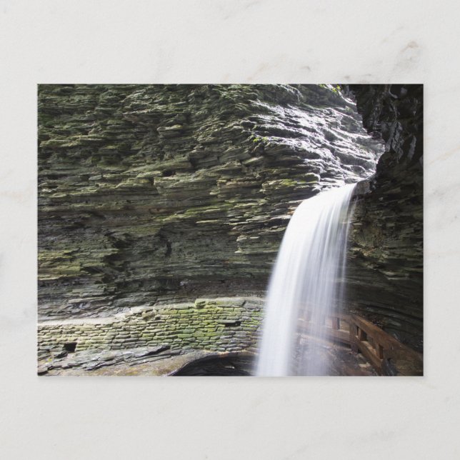 Postal Cascada Cavern, Parque Estatal Watkins Glen, Nueva (Anverso)