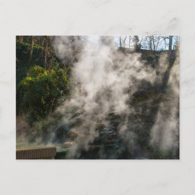 Postal Cascada de Agua Caliente, Parque Nacional Hot Spri (Anverso)
