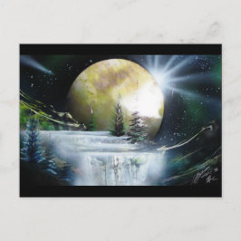 Postal Cascada de agua espacial