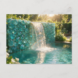 Postal Cascada de agua turquesa de diciembre