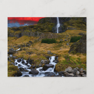 Postal Cascada de Bjarnafoss en Hielo de la Península de 