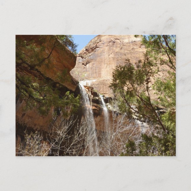 Postal Cascada de Emerald Pool I del Parque Nacional Zion (Anverso)