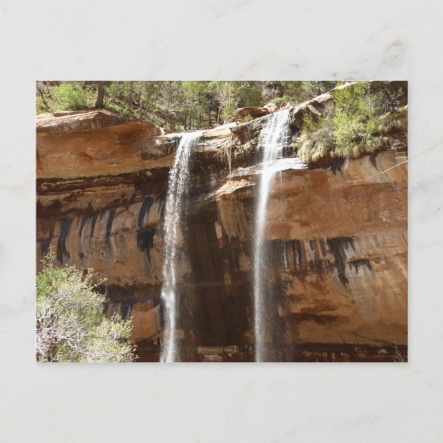 Postal Cascada de Emerald Pool IV del Parque Nacional Zio (Anverso)
