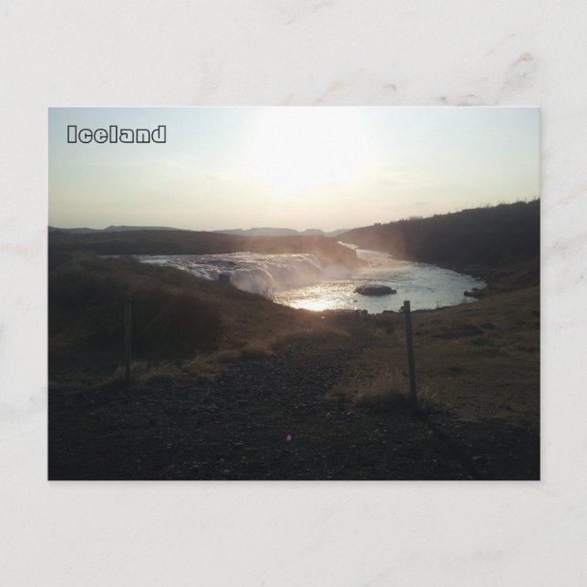 Postal Cascada de Faxi, Círculo de Oro, Islandia (Anverso)