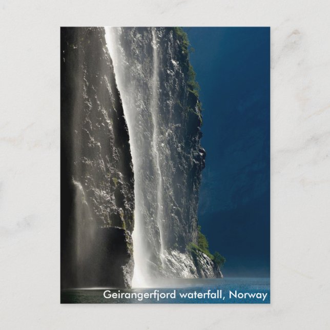 Postal Cascada de Geirangerfjord, Noruega (Anverso)