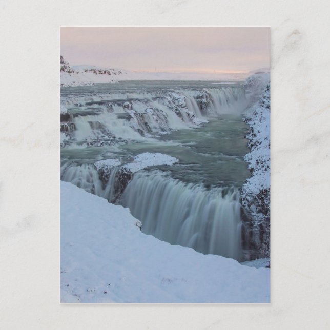Postal Cascada de Gullfoss en Islandia (Anverso)