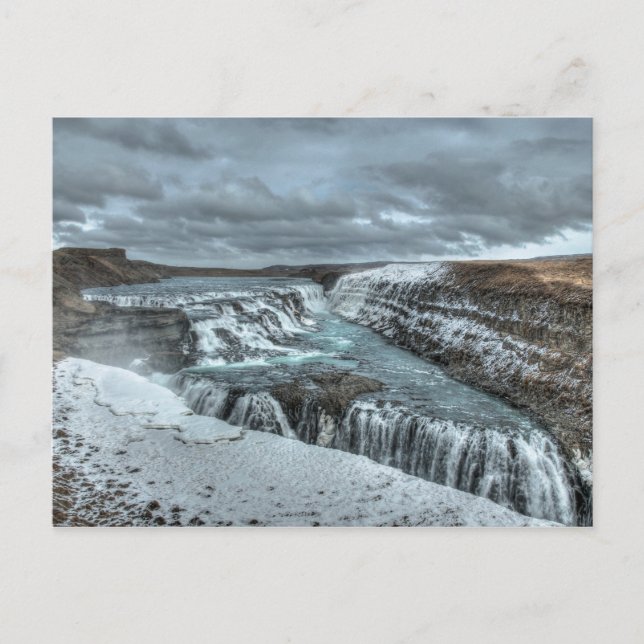 Postal Cascada de Gullfoss, Islandia (Anverso)