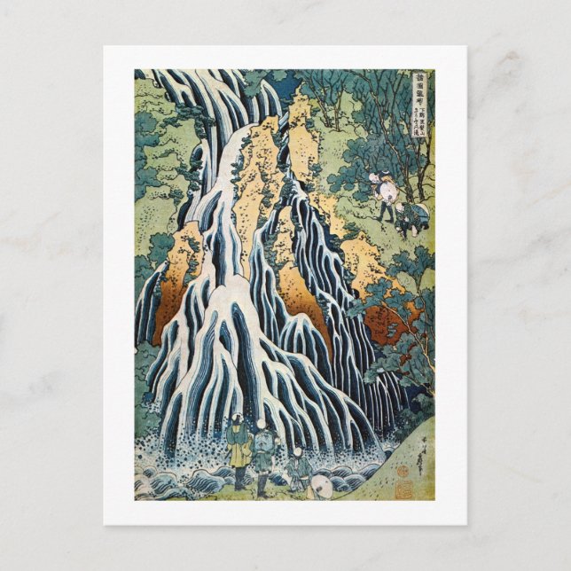 Postal Cascada de Kirifuri, Hokusai (Anverso)