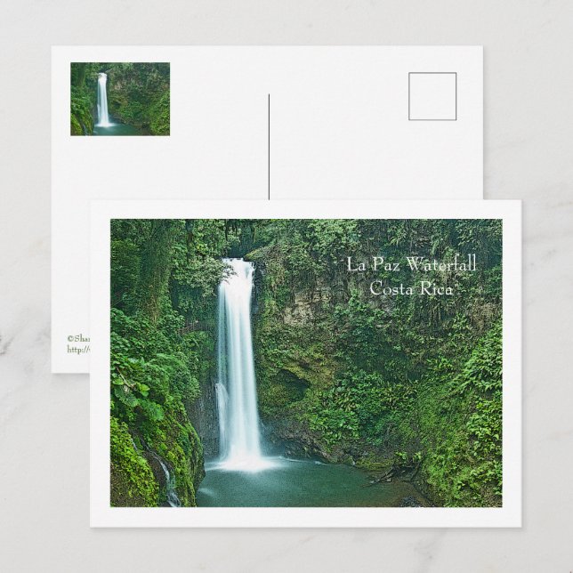 Postal Cascada de La Paz, Costa Rica (Anverso / Reverso)