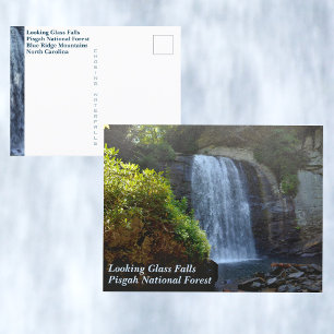 Postal Cascada de Looking Glass en las Montañas Blue Ridg