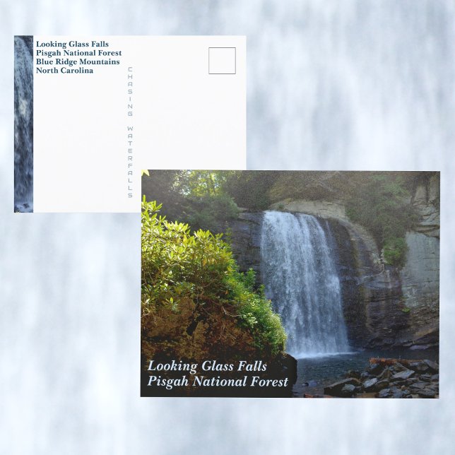 Postal Cascada de Looking Glass en las Montañas Blue Ridg (Subido por el creador)