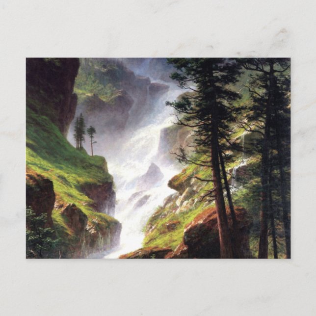 Postal Cascada de Montaña Rocky - Albert Bierstadt (Anverso)