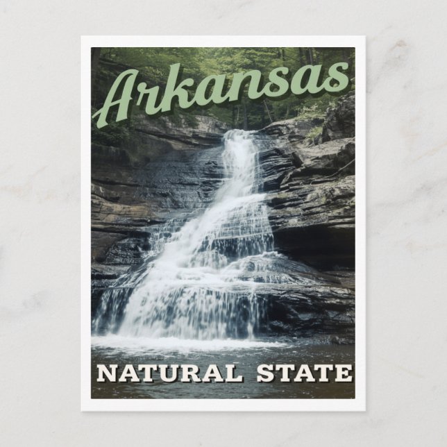 Postal Cascada del Estado Natural de Arkansas (Anverso)