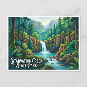 Postal Cascada del Parque Estatal Starvation Creek Cadena