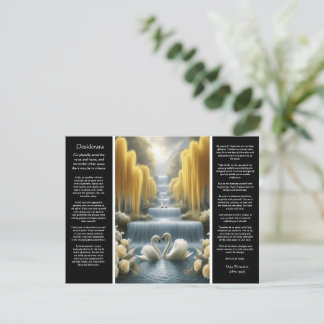 Postal Cascada Desiderata: Reflejo del Corazón Dorado