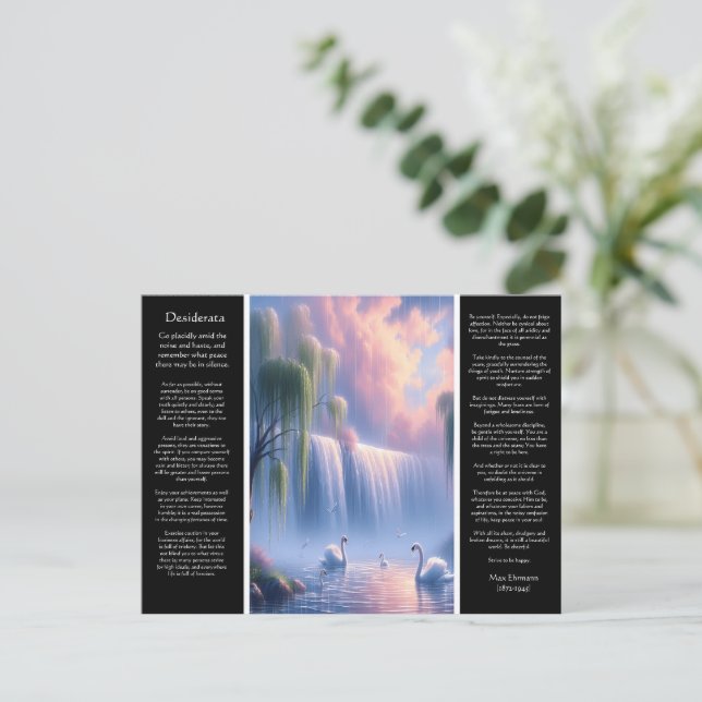 Postal Cascada Desiderata: Sueños Pastel Sky (Anverso de pie)