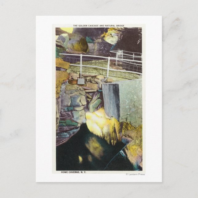 Postal Cascada dorada y vista del puente natural (Anverso)