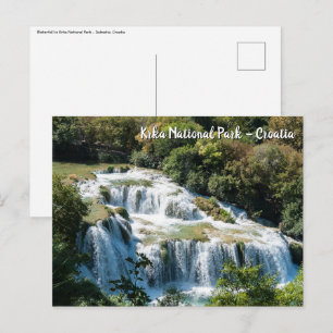 Postal Cascada en el Parque Nacional Krka - Dalmacia, Cro