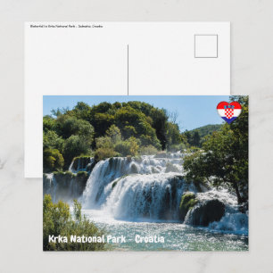 Postal Cascada en el Parque Nacional Krka - Dalmacia, Cro