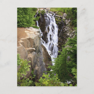 Postal Cascada en el Parque Nacional Mount Rainier