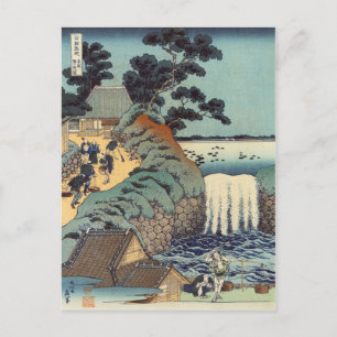Postal Cascada gaok de Aoi, Katsushika Hokusai