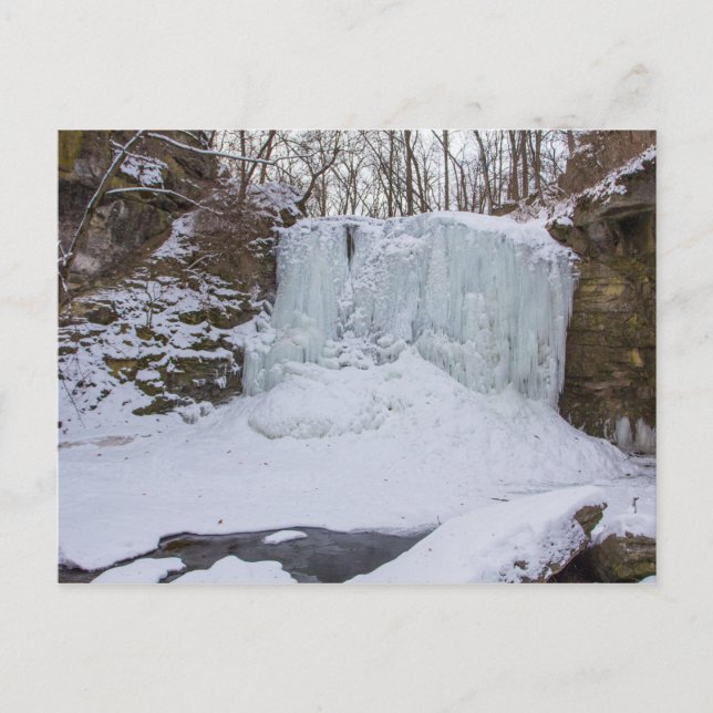 Postal Cascada Hayden Run en invierno, Columbus, Ohio (Anverso)