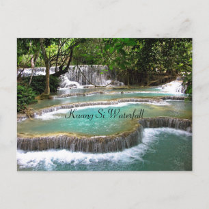 Postal Cascada Kuang Si, naturaleza,