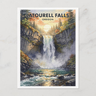 Postal Cascada Latourell Oregon Viajes Vintage