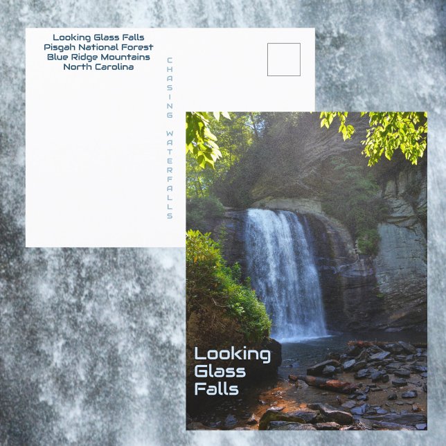 Postal Cascada Looking Glass Falls Montañas Blue Ridge (Subido por el creador)