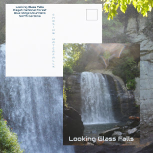 Postal Cascada Looking Glass Montañas Azules NC