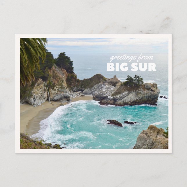 Postal Cascada McWay Big Sur en Pacific Coast Highway (Anverso)