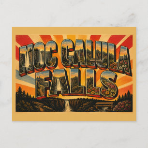 Postal Cascada Noccalula Alabama Bosque Cascada Vintage 
