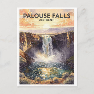 Postal Cascada Palouse Washington Viajes Vintage