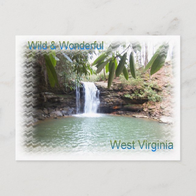 Postal Cascada panorámica de Virginia Occidental (Anverso)
