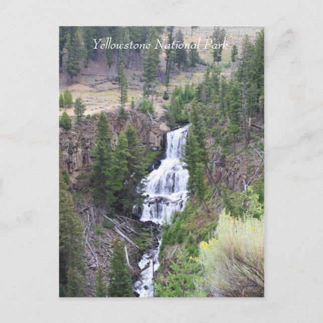 Postal Cascada, Parque Nacional Yellowstone, Postcard (Anverso)
