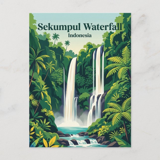 Postal Cascada Sekumpul Indonesia (Anverso)