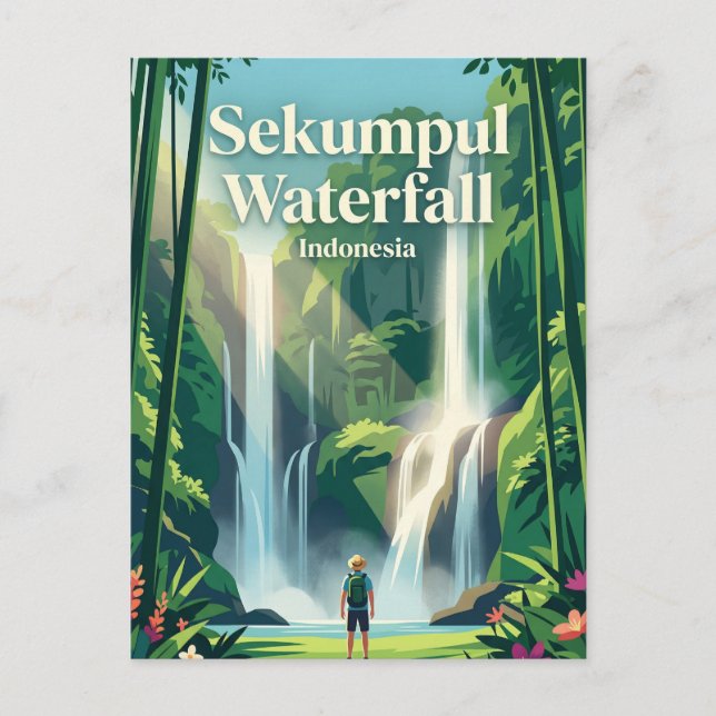 Postal Cascada Sekumpul Indonesia (Anverso)