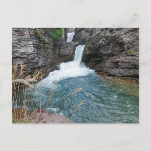 Postal Cascada St. Mary II en el Parque Nacional Glacier