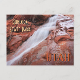 Postal Cascada Utah del Parque Estatal Gunlock