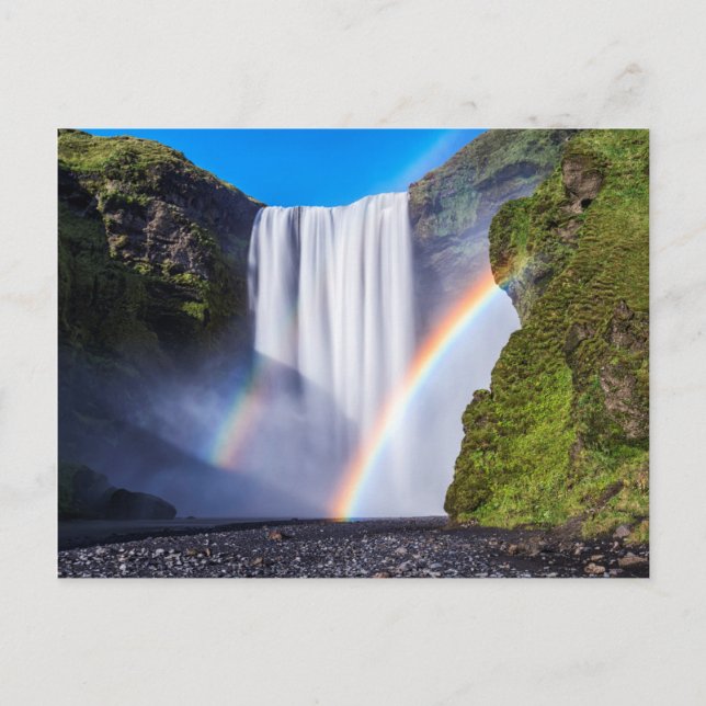 Postal Cascada y arcoíris (Anverso)