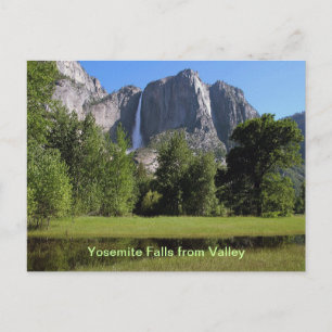 Postal Cascada Yosemite desde el valle en California