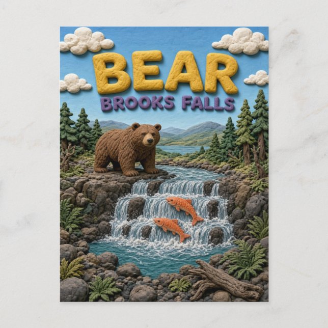 Postal Cascadas Bear Brooks Modern KlayKoo (Anverso)