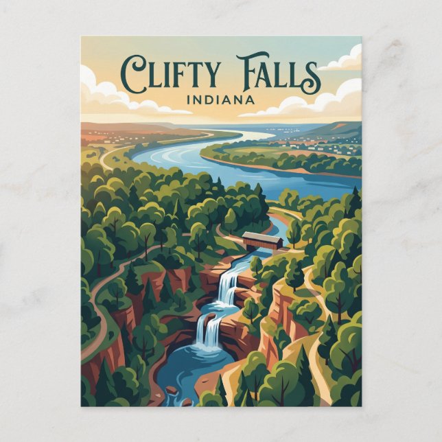 Postal Cascadas Clifty USA (Anverso)