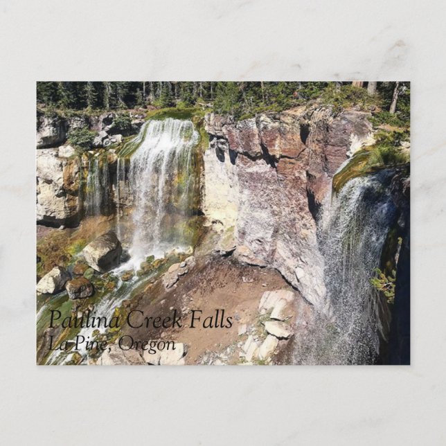 Postal Cascadas de Creek de Paulina, Oregón (Anverso)