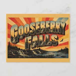 Postal Cascadas de Gooseberry Minnesota Lago Superior