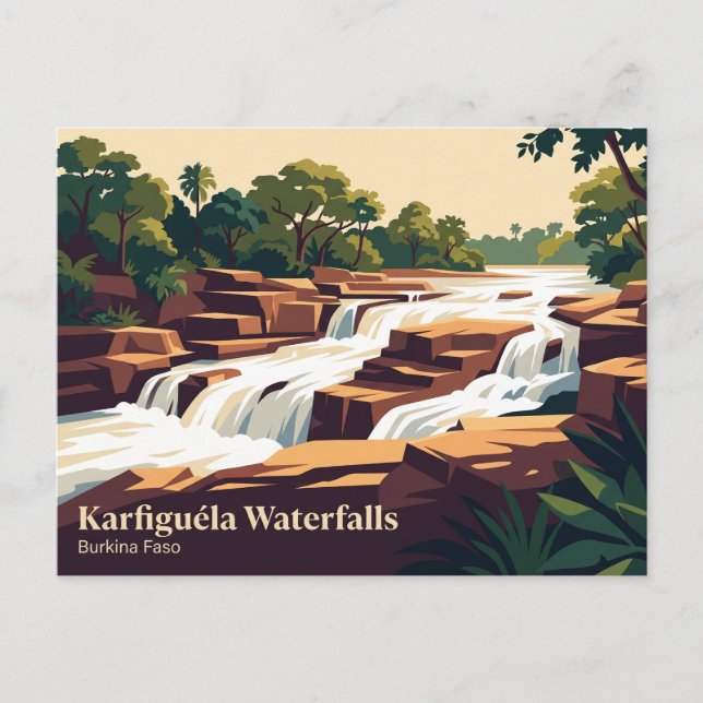 Postal Cascadas de Karfiguéla Burkina Faso (Anverso)