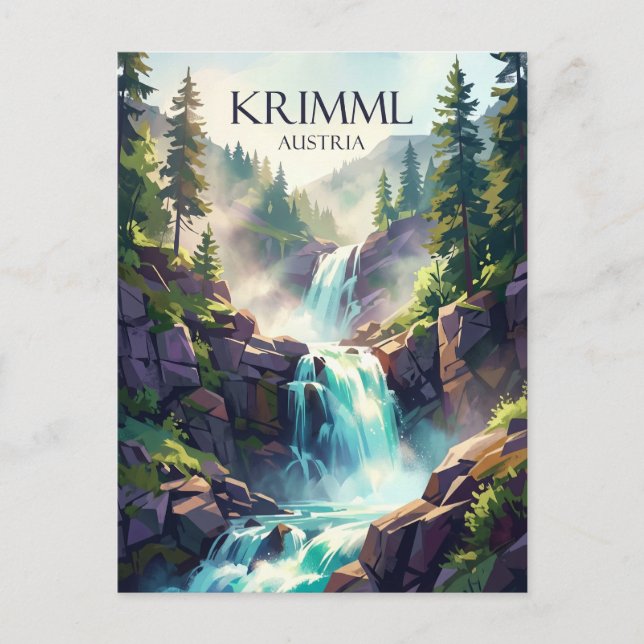 Postal Cascadas de Krimml Austria (Anverso)