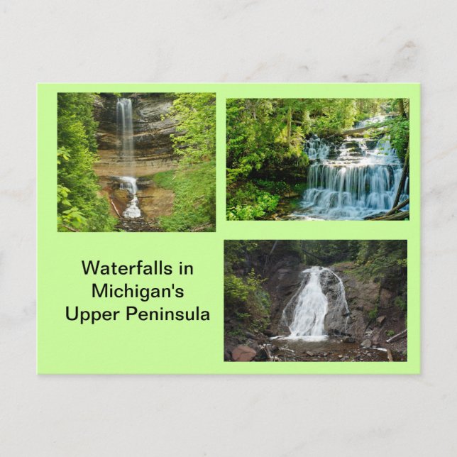 Postal Cascadas de Michigan (Anverso)